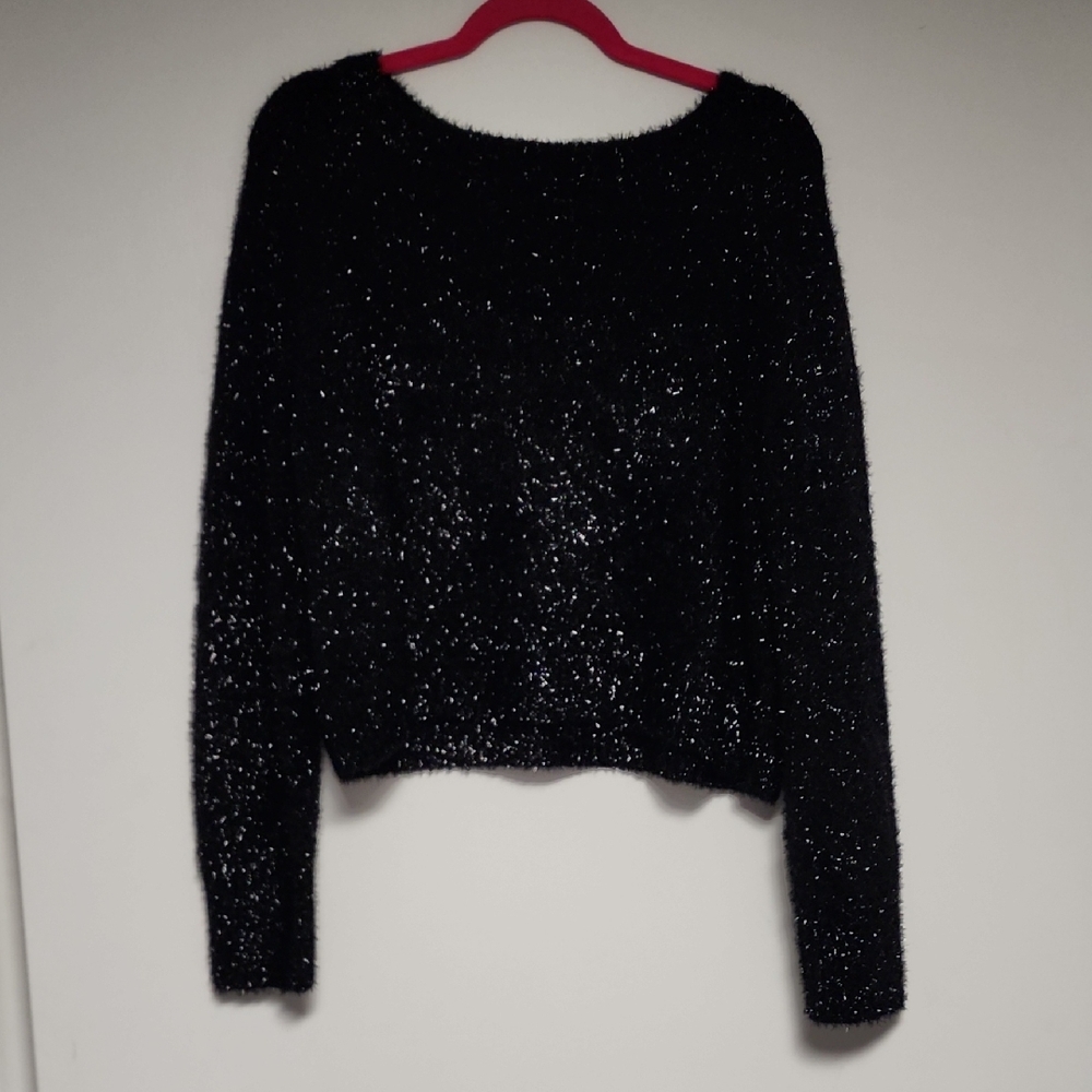 NWT Halogen Sparkling Black Women's Sweater Size XL